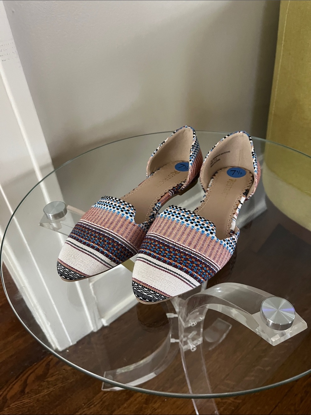 New never worn Woven fabric Slip in flats by Restricted- Multicolored